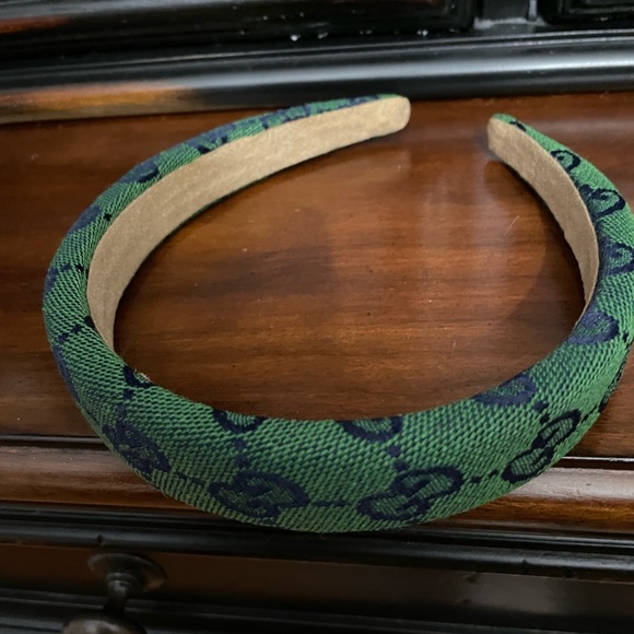 Emerald Green and Blue Patterned fashion Headband - Picture 3 of 6
